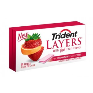 Trident Sugar Free Gum 14 Stick Pack - Strawberry &  Citrus  DATED | 