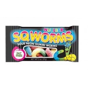 Nuclear Sqworms Sour Neon Gummi Worms 57g | 