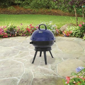 Backyard 14.5 in Round Portable Charcoal Grill, Blue | 