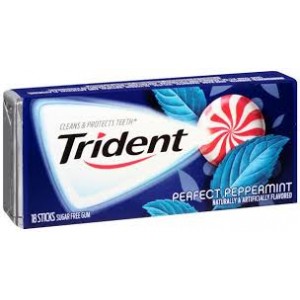 Trident Sugar Free Gum 18 Stick Pack Perfect Peppermint | 
