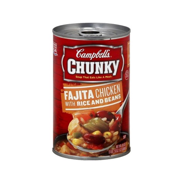 Campbells Chunky Fajita Chicken with Rice & Beans Soup 527g - USA Foods