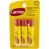 Carmex Classic Lip Balm Medicated Sunscreen, SPF 15, 4.25g 3 count