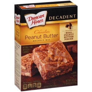 Duncan Hines Decadent Chocolate Peanut Butter Brownie Mix 475g Box | 