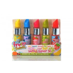 NEW 5 Pack Fruity Sweet Scented Shower Gel Five Scents  | 