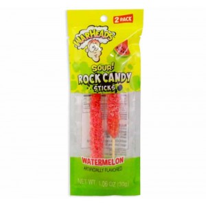  WARHEADS SOUR WATERMELON ROCK CANDY STICKS 2PK PEG BAG | 